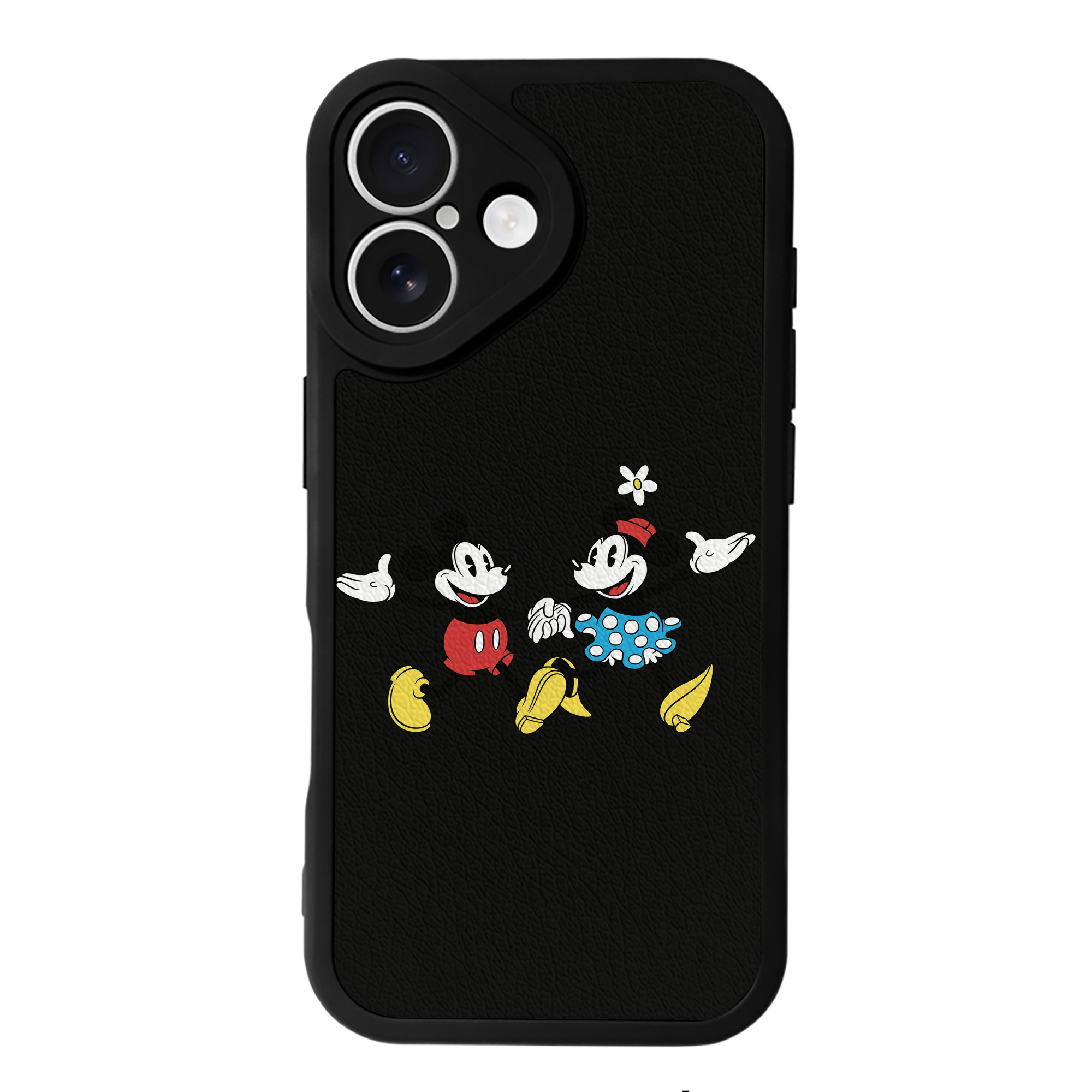（画像用） ミッキーマウス Mickey Mouse 【iPhone 16シリーズ対応】シリコンスマホケース（レザー調） 材質：シリコン